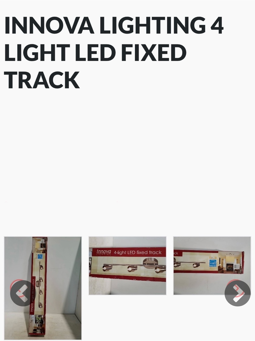 INNOVA LIGHTNING_ 4 LED LIGHT_ Fixed Track_ Silver Stainless Finish